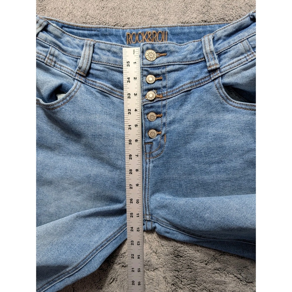 Rock & Roll Denim Button Fly Flare Jeans Women's Size 30 Medium Wash - Picture 7 of 13